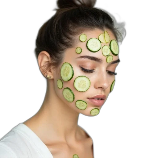 mask, face, jewelry, photorealistic, 3d render, green, woman, bun transparent PNG cut-out