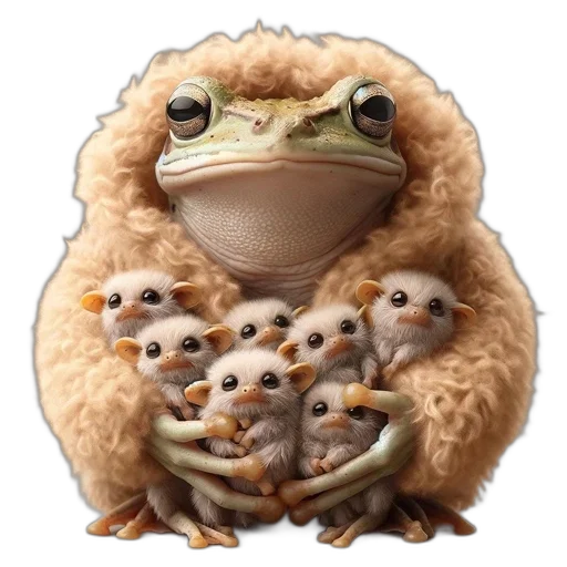animal, jacket, creature, staff, photorealistic, concept art, 3d render, oil painting transparent PNG cut-out