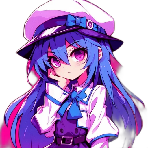 staff, hat, robot, face, anime, pixel art, cartoon, vaporwave transparent PNG cut-out