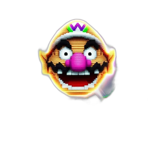 mask, creature, face, crown, 3d render, pixel art, vaporwave, concept art transparent PNG cut-out