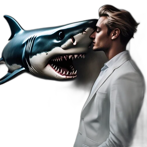 creature, animal, concept art, photorealistic, fantasy art, comic book art, underwater, man transparent PNG cut-out