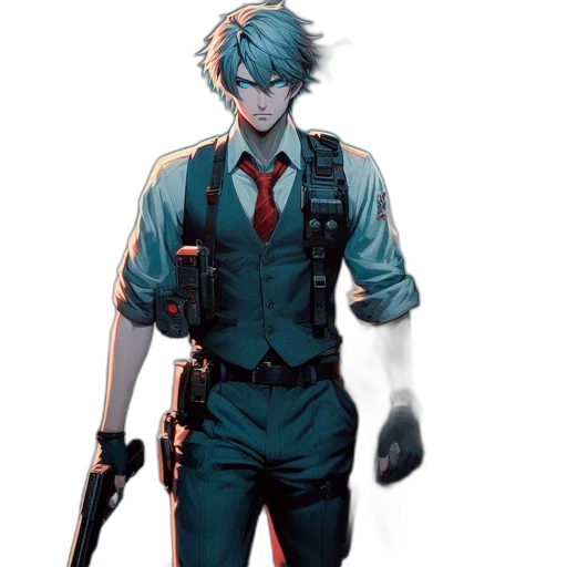 staff, weapon, robot, concept art, anime, comic book art, cartoon, blue transparent PNG cut-out