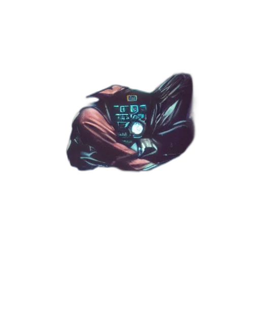 mask, creature, jacket, staff transparent PNG cut-out