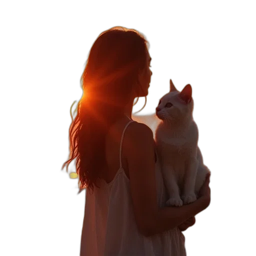 animal, dress, staff, creature, photorealistic, 3d render, sunset, fire transparent PNG cut-out