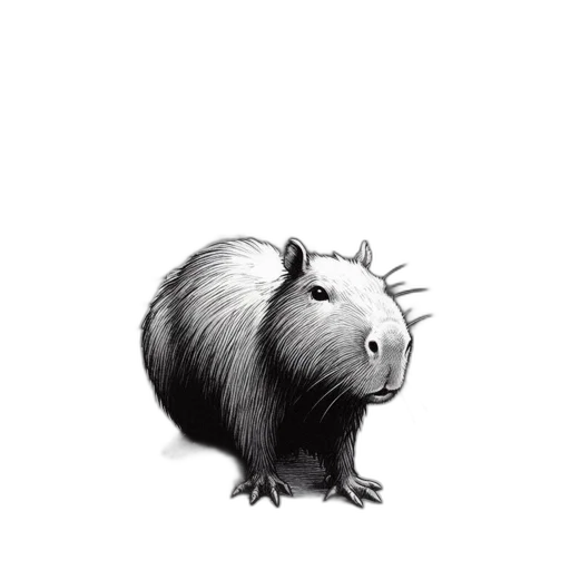 animal, creature, hair, staff, concept art, pencil sketch, photorealistic, 3d render transparent PNG cut-out