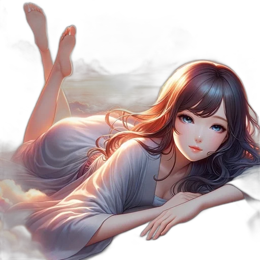 dress, face, fantasy art, anime, photorealistic, watercolor, fire, fog transparent PNG cut-out