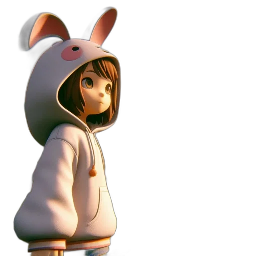 jacket, animal, staff, creature, 3d render, concept art, anime, cartoon transparent PNG cut-out