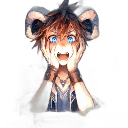 mask, face, creature, anime, pixel art, watercolor, concept art, blue transparent PNG cut-out