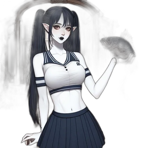 dress, staff, anime, fantasy art, concept art, cartoon, fog, rain transparent PNG cut-out