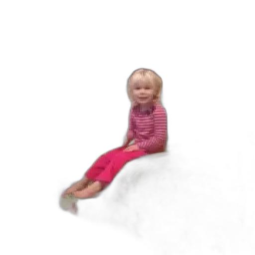 creature, 3d render, photorealistic, concept art, snow, little, girl, sits transparent PNG cut-out