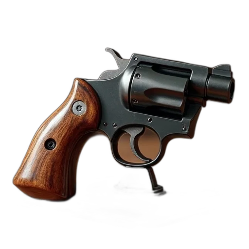weapon, 3d render, photorealistic, realistic, rendering, vintage, revolver, wooden transparent PNG cut-out