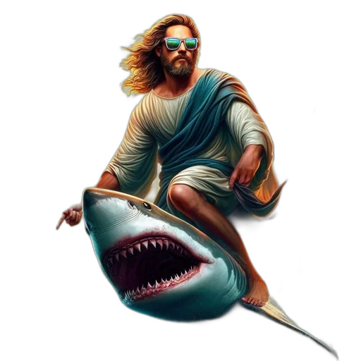 creature, fantasy art, concept art, vaporwave, pixel art, underwater, bearded, man transparent PNG cut-out