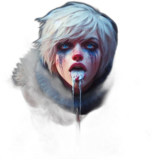 face, jacket, mask, creature, concept art, cyberpunk, fantasy art, photorealistic transparent PNG cut-out