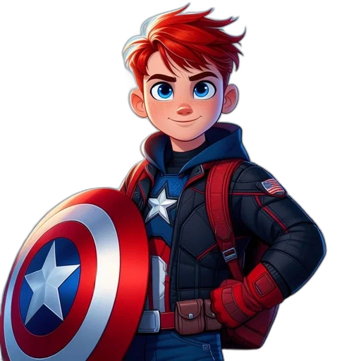 jacket, weapon, comic book art, concept art, cartoon, 3d render, young, character transparent PNG cut-out