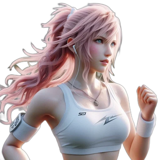 concept art, fantasy art, 3d render, photorealistic, pastel, female, animated, character transparent PNG cut-out