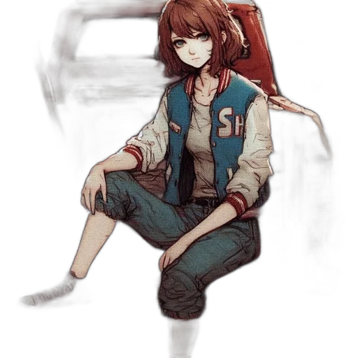 jacket, robot, staff, weapon, anime, concept art, pixel art, watercolor transparent PNG cut-out