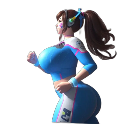 robot, dress, staff, 3d render, concept art, vaporwave, fantasy art, blue transparent PNG cut-out