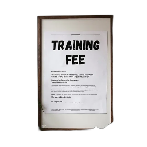 poster, says, training, fee transparent PNG cut-out