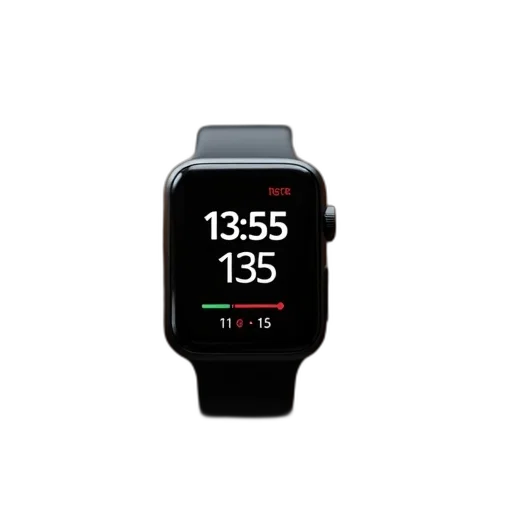 black, fitness, tracker, digital, display, showing, time, heart transparent PNG cut-out