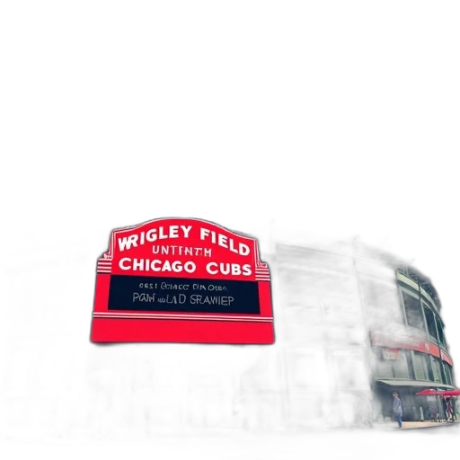 building, digital, illustration, wrigley, field, home, chicago, cubs transparent PNG cut-out