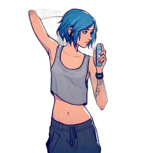 dress, concept art, cartoon, watercolor, anime, blue, colorful, pastel transparent PNG cut-out
