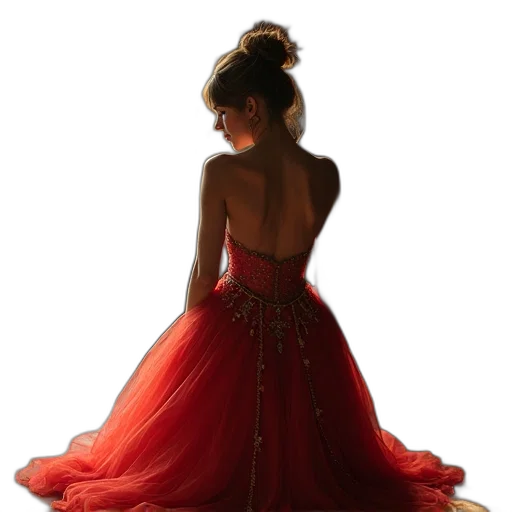 dress, jewelry, crown, photorealistic, concept art, fantasy art, oil painting, red transparent PNG cut-out