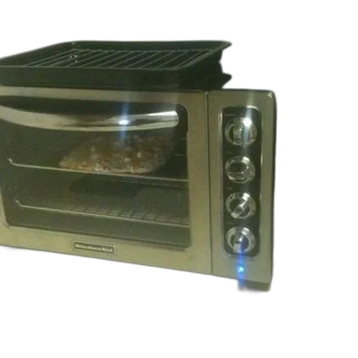 food, stainless, steel, toaster, oven, pizza, inside, blue transparent PNG cut-out