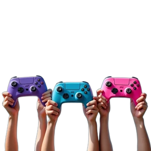 weapon, 3d render, concept art, colorful, neon, pastel, group, people transparent PNG cut-out