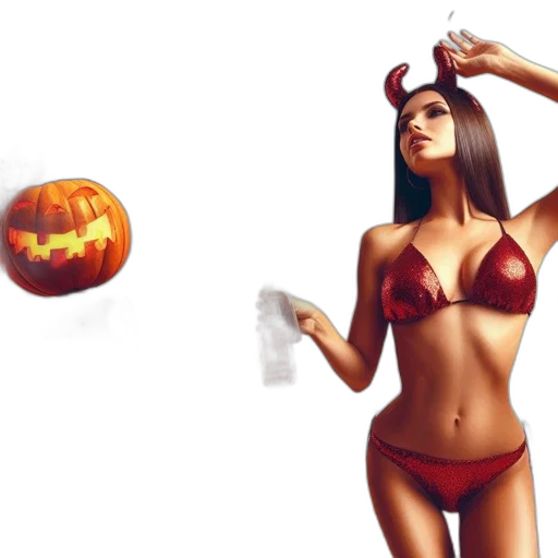 concept art, pixel art, photorealistic, fantasy art, red, halloween, beach, scene transparent PNG cut-out