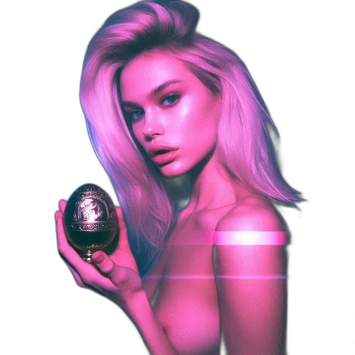 dress, hair, jewelry, jacket, vaporwave, photorealistic, fantasy art, cyberpunk transparent PNG cut-out