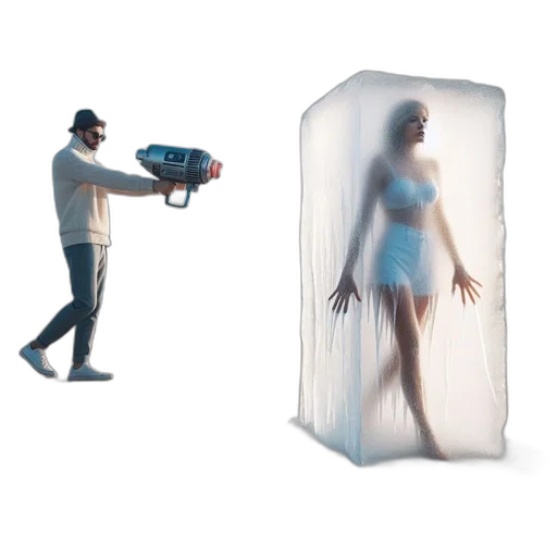 robot, creature, weapon, dress, concept art, 3d render, cyberpunk, underwater transparent PNG cut-out