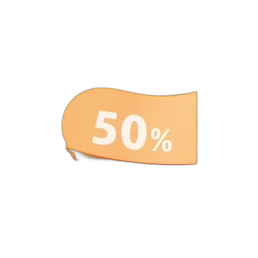 jewelry, 3d render, discount, label, curve, orange, background transparent PNG cut-out