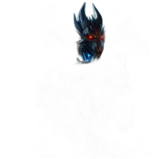 dragon, mask, creature, face, concept art, fantasy art, pixel art, photorealistic transparent PNG cut-out