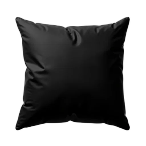 furniture, photorealistic, 3d render, dark, black, square, pillow, smooth transparent PNG cut-out