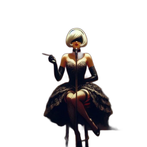 dress, robot, mask, staff, concept art, fantasy art, pixel art, comic book art transparent PNG cut-out
