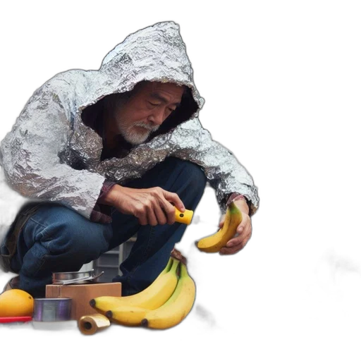 jacket, umbrella, shoes, food, cyberpunk, concept art, photorealistic, 3d render transparent PNG cut-out