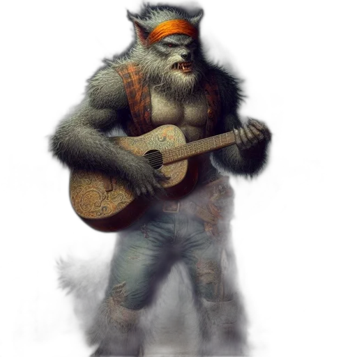 creature, animal, concept art, fantasy art, photorealistic, 3d render, wolf-like, plays transparent PNG cut-out