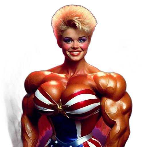 comic book art, concept art, photorealistic, cartoon, woman, muscular, physique, sporting transparent PNG cut-out
