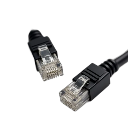 lan, cat, patch, cable, black, 10m transparent PNG cut-out