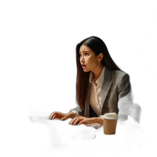 staff, photorealistic, 3d render, concept art, oil painting, woman, man, sit transparent PNG cut-out