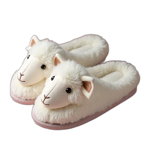 shoes, animal, hat, 3d render, photorealistic, pair, women, fuzzy transparent PNG cut-out