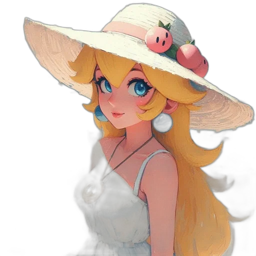 hat, dress, staff, crown, concept art, pixel art, anime, 3d render transparent PNG cut-out