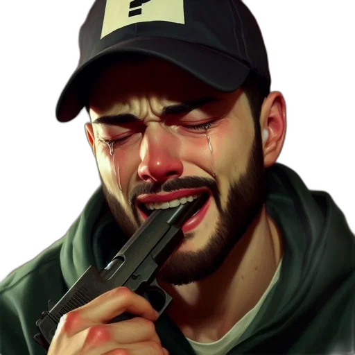 face, weapon, jacket, concept art, photorealistic, watercolor, comic book art, man transparent PNG cut-out