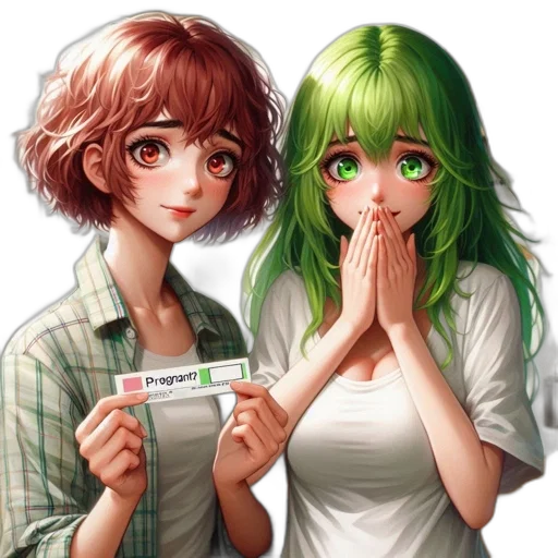 hair, anime, concept art, pixel art, fantasy art, fire, green, two transparent PNG cut-out