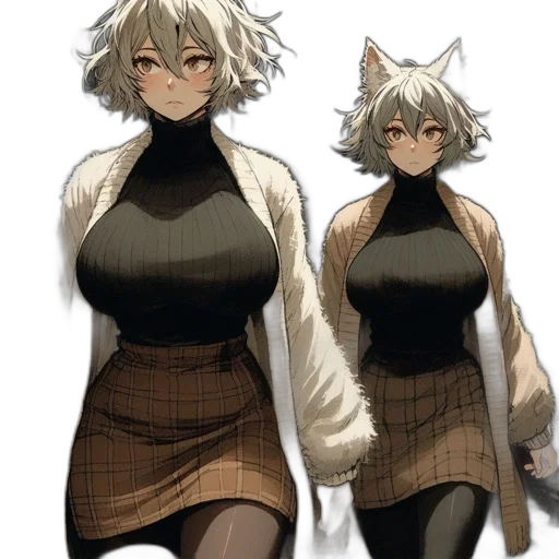 dress, jacket, creature, animal, concept art, anime, pixel art, fantasy art transparent PNG cut-out