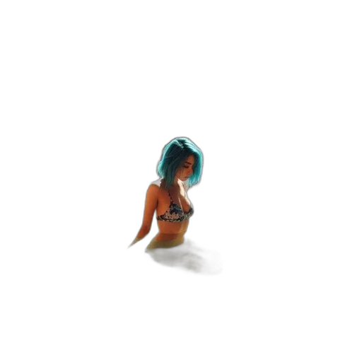 creature, jewelry, hair, robot, 3d render, concept art, vaporwave, photorealistic transparent PNG cut-out