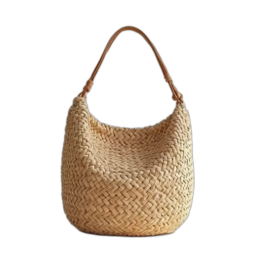 hat, jewelry, 3d render, earth tones, natural, bag, loop, handle transparent PNG cut-out