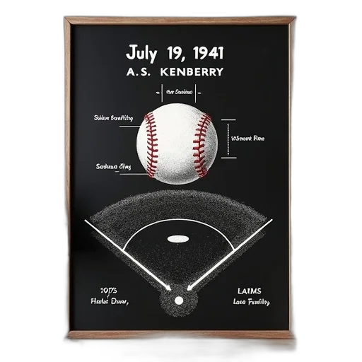 framed, blackboard, vintage, baseball, illustration, text, including, date transparent PNG cut-out