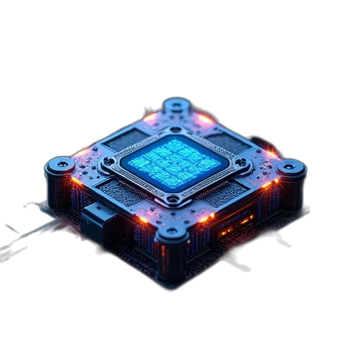 robot, crown, weapon, jewelry, 3d render, cyberpunk, concept art, pixel art transparent PNG cut-out