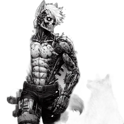 animal, creature, weapon, mask, concept art, comic book art, fantasy art, cyberpunk transparent PNG cut-out